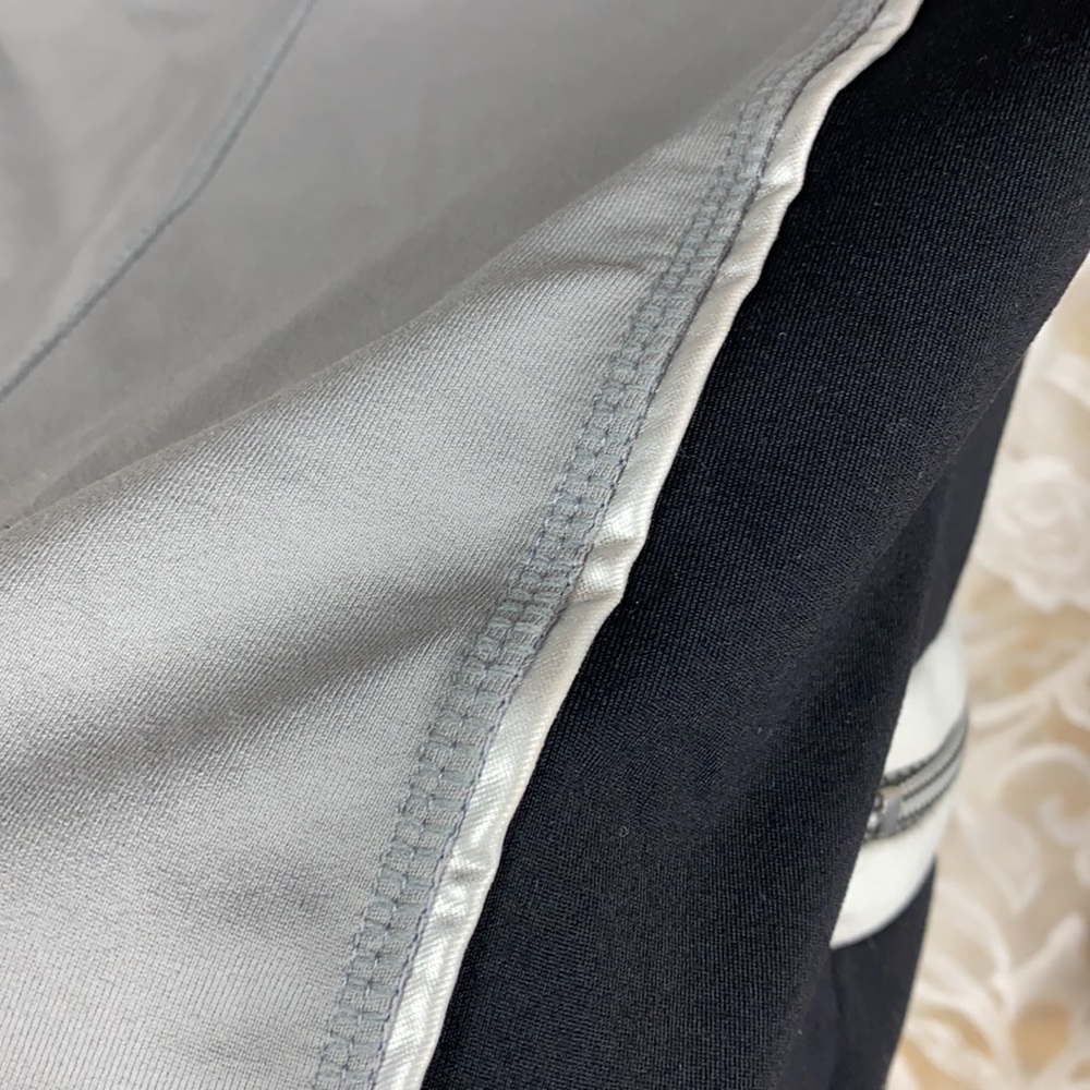 Boston Proper Sport Grey Black Zip up blazer jacket lightweight colorblock small - Picture 11 of 11